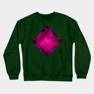 Pink Square Shape Gemstone Crewneck Sweatshirt